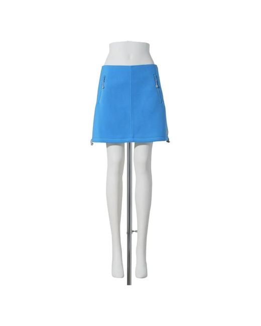Sandy Liang Blue Polar Zip-Pocket Skirt