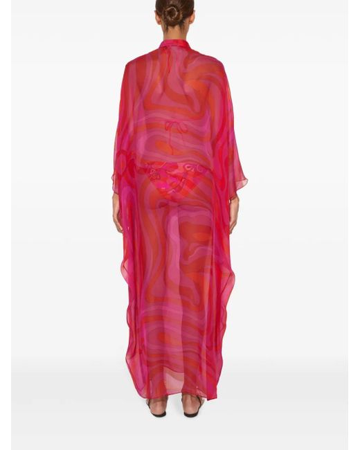 Emilio Pucci Pink Marmo-Print Kaftan