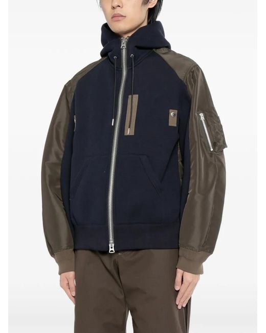 Sacai Black Sponge Hooded Jacket for men