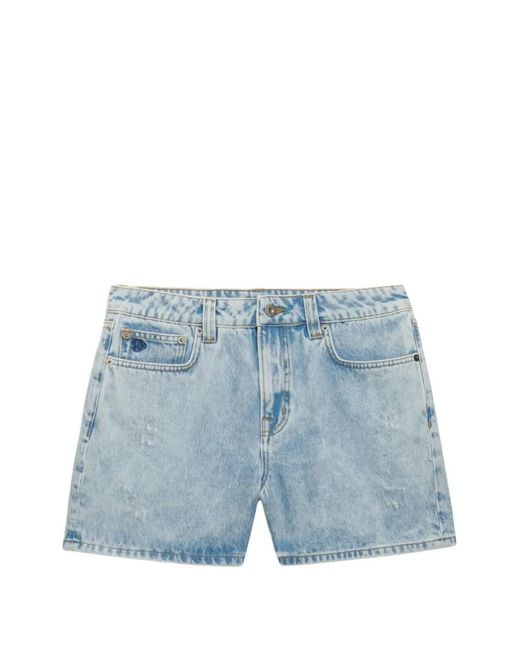 Superdry Gerafelde Mini-Shorts in het Blue