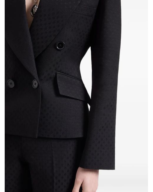 Nina Ricci Blue Jacquard Double-Breasted Blazer