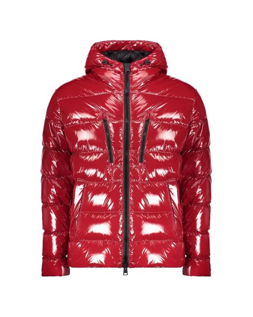 Herno Red Hooded Padded Jacket for men