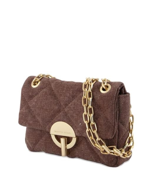 Vanessa Bruno Brown Small Moon Quilted Chain-Strap Shoulder Bag