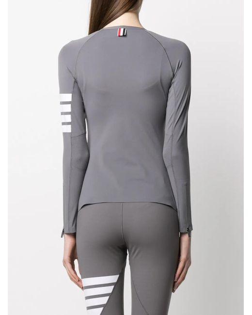 Thom Browne Gray 4-Bar Compression Long-Sleeve Top