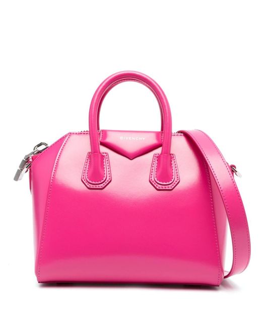 Mini sac à main Antigona en cuir Givenchy en coloris Pink