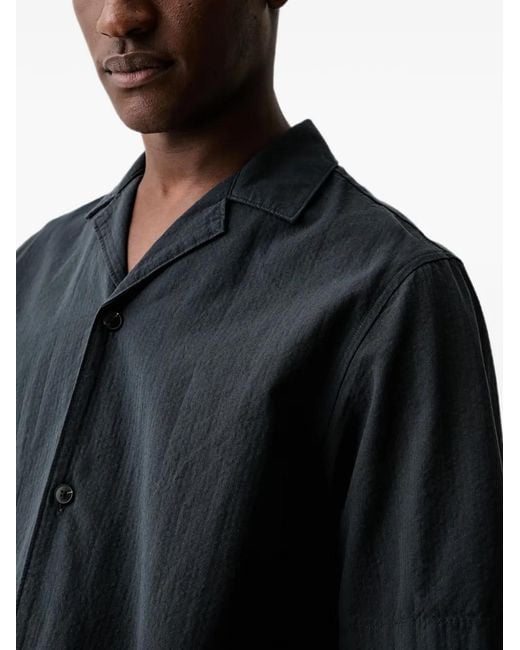Marc O' Polo Black Short-Sleeved Camp-Collar Shirt for men