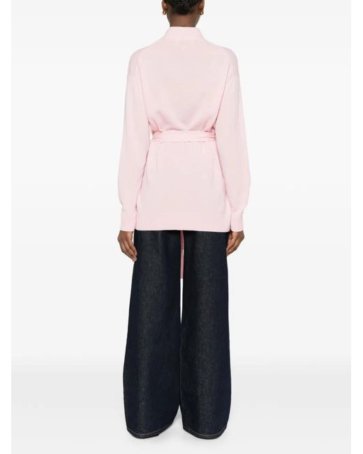 Bompard Pink Manteau-Cardigan À Taille Ceinturée Et À Poches