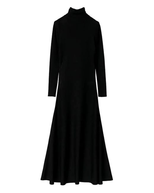 Fabiana Filippi Black Ribbed-Knit Midi Dress
