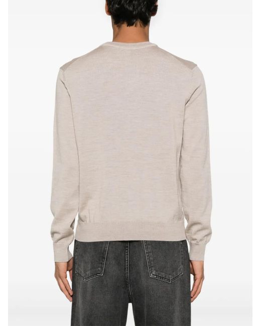 Maison Kitsuné Maison Kitsune 'Bold Fox Head Wool Wollspringer in Natural für Herren