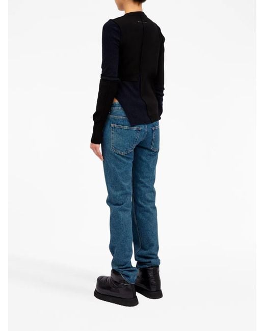 MM6 by Maison Margiela Trui Met Ronde Hals in het Black