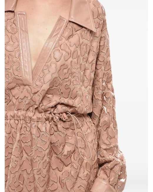 Stella McCartney Pink Animal-Print Mini Shirt Dress