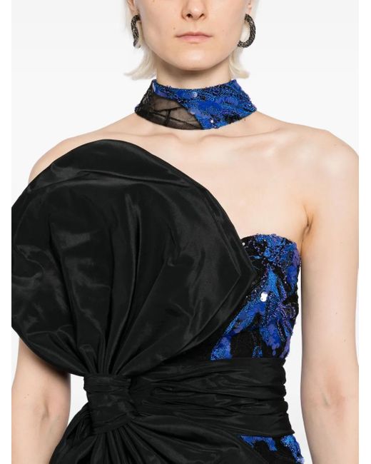 Saiid Kobeisy Gedrapeerde Jumpsuit Met Strik in het Black