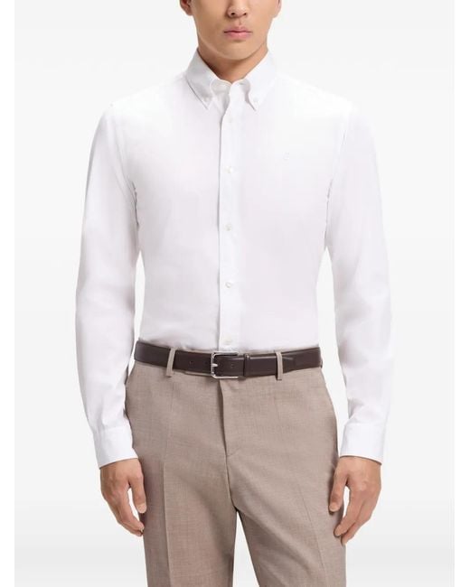 Boss White Button-Fastening Shirt for men