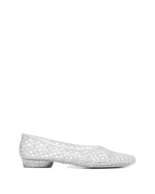 HEAVENLY JELLY White Open-Work Ballet Flats