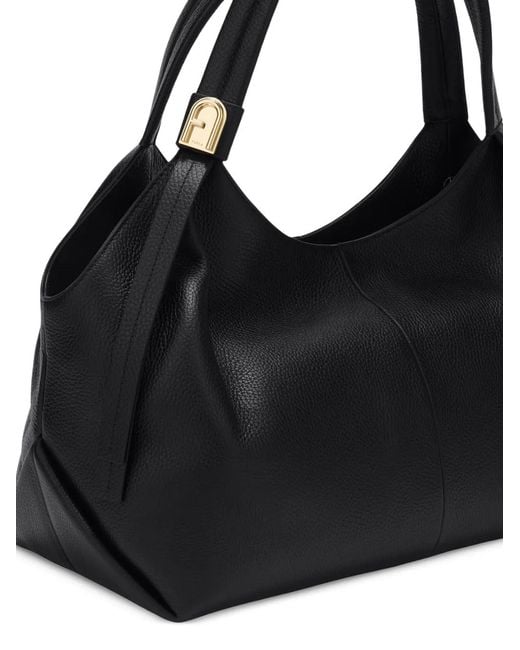Furla Black Planeta Leather Tote Bag