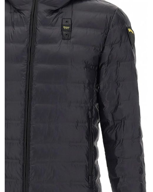 Blauer Gray Quilted Hooded Down Jackets for men