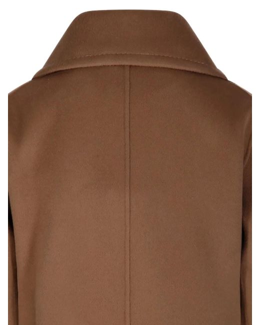 Max Mara Brown Double-Breasted Buttoned Coat