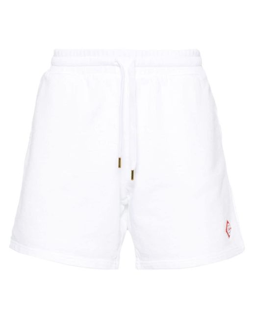 Casablancabrand White Logo-patch Jersey Track Shorts
