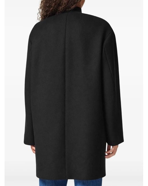 Versace Black Collarless Caban Coat
