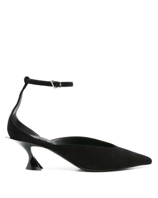 Mugler Black Fang Pumps mit Knöchelriemen 55mm