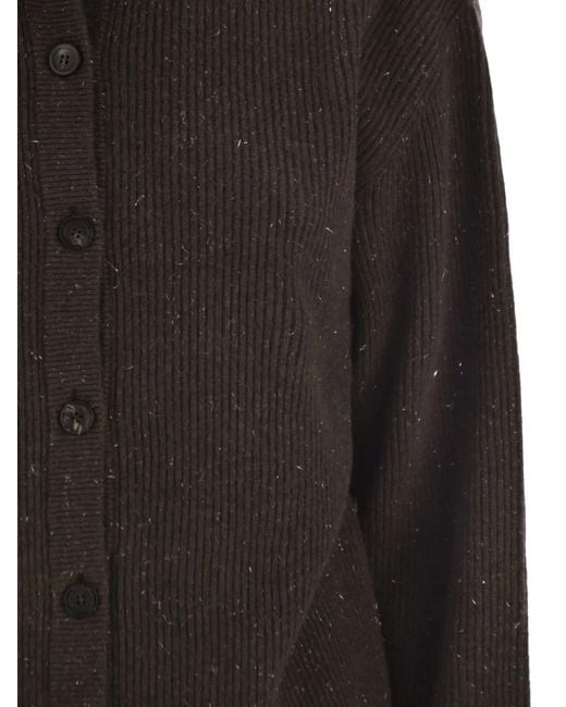 Peserico Black Buttoned Turtleneck Cardigan