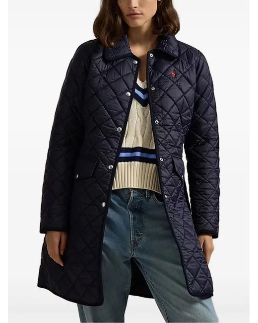 Polo Ralph Lauren Blue Diamond-Quilted Coat