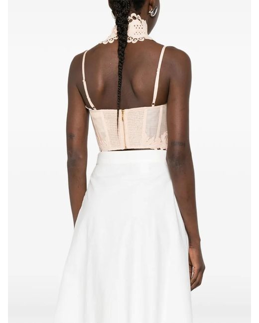 Zimmermann White Rebellion Filigree-Collar Corset