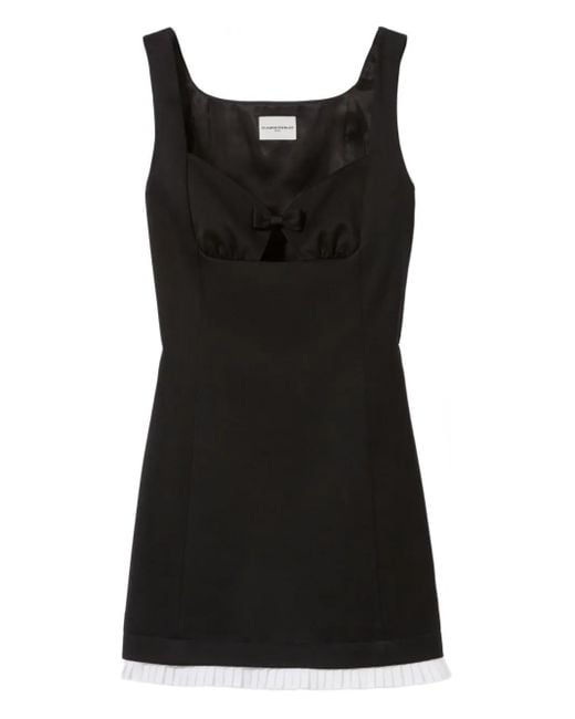 Claudie Pierlot Black Bow-Detail Pleated Mini Dress