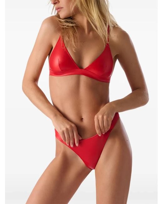 Maison Close Red Splash Triangle Bikini Top
