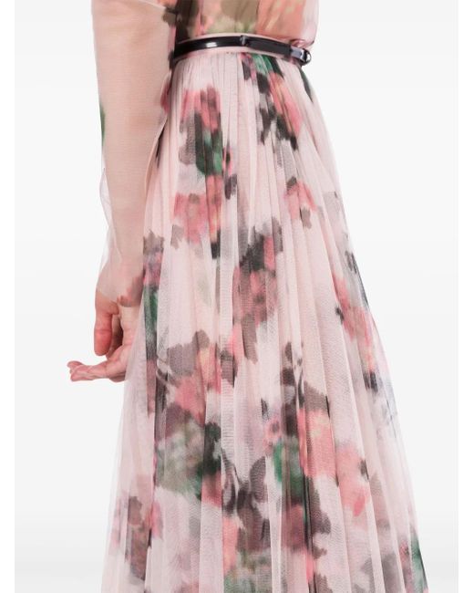 Philosophy Di Lorenzo Serafini Pink Floral-Print Midi Shirt