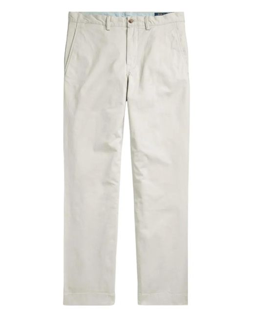 Polo Ralph Lauren White Flat-Front Twill Trousers for men