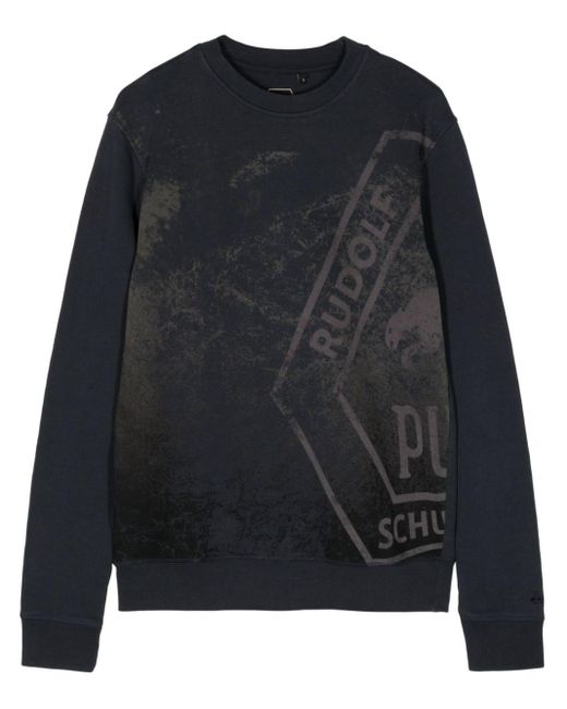 PUMA Black Graphic-print Cotton-blend Sweatshirt