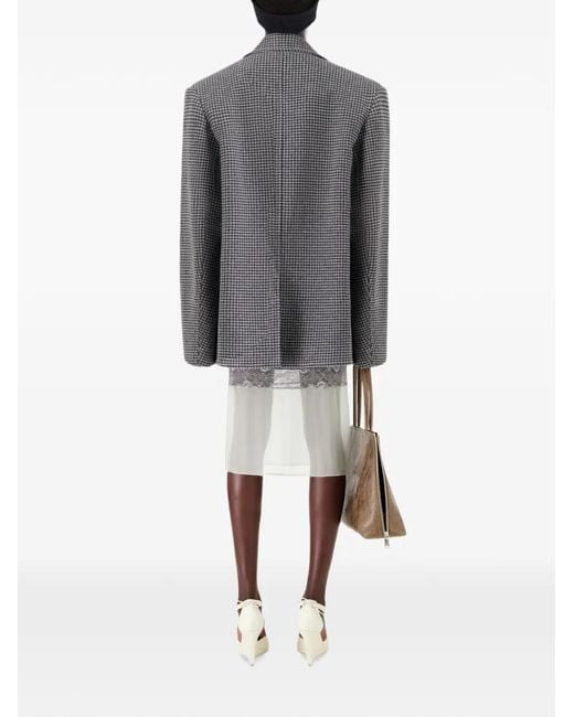 Coperni Gray Houndstooth-Pattern Notched-Lapels Coat