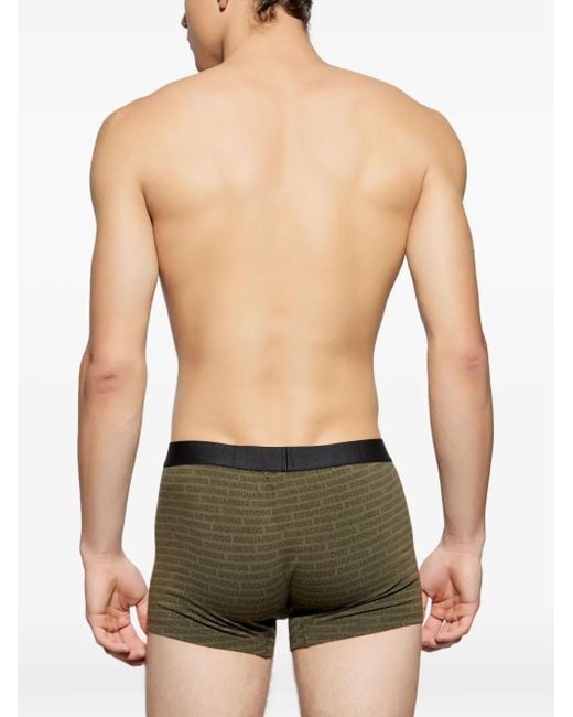 DSquared² Green Logo-Print Cotton Two-Piece Set for men