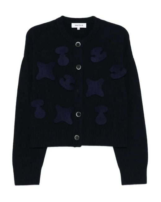 Enfold Black Klassischer Cardigan