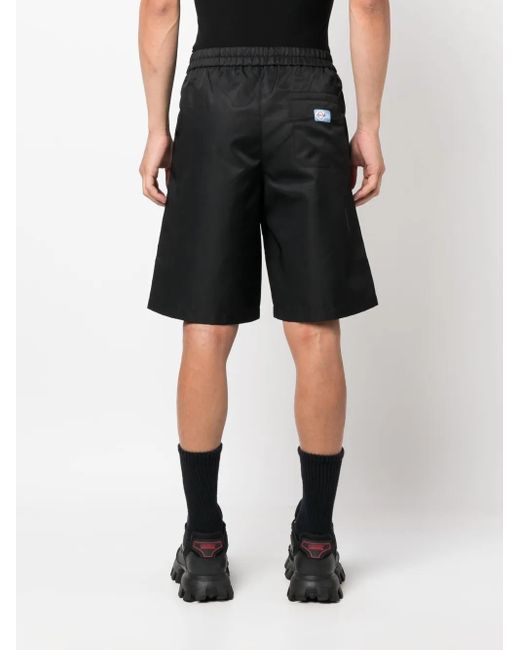 Heron Preston Black Ex-Ray Logo-Patch Shorts for men
