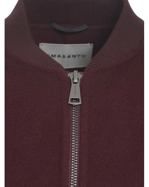 Amaranto Purple Ribbed-Trim Zip-Up Jacket for men