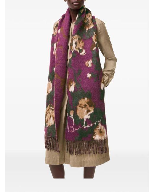 Burberry Purple Patterned Scarve