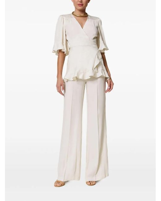 Twinset White Satin Palazzo Trousers