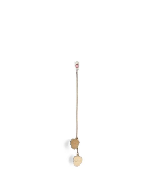 DSquared² White Maxi Double-Pendant Single Earring