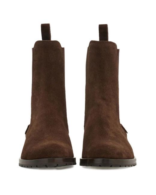 Ferragamo Brown Gancini-Plaque Chelsea Boots