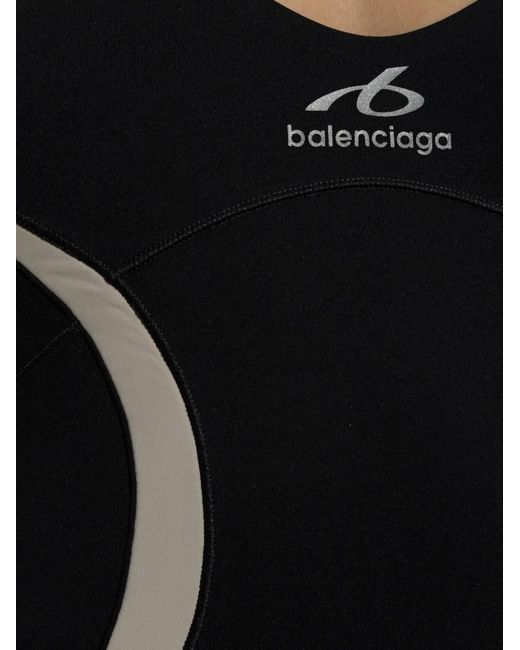 Balenciaga Black Logo-Print Panelled Jumpsuit