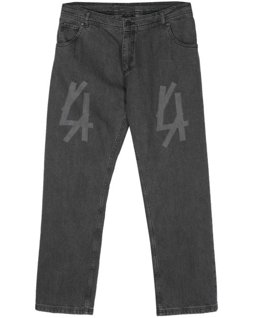 44 Label Group Gray Skyscraper Straight-Leg Jeans for men