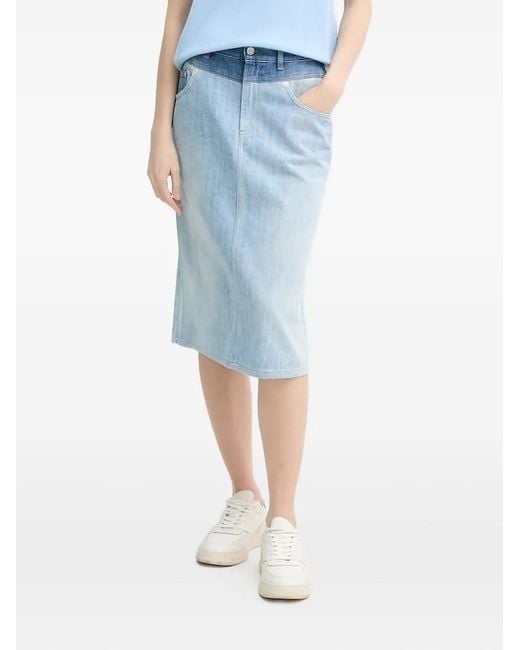 Iceberg Blue Denim Midi Skirt