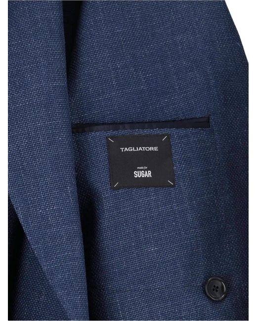Tagliatore Blue Double-Breasted Blazer for men