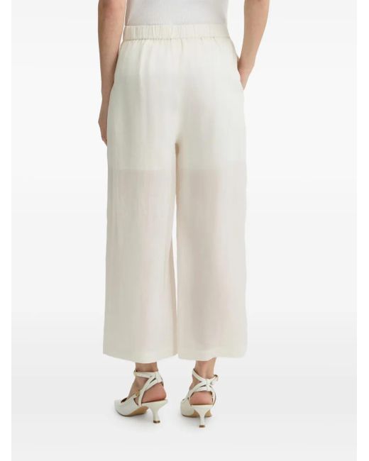 Liu Jo White Ramie Trousers With Semi-Sheer Construction