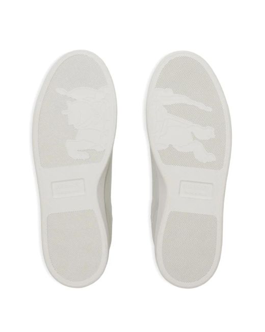 Burberry White Set Aus Sneakers Mit Karierten Bündchen