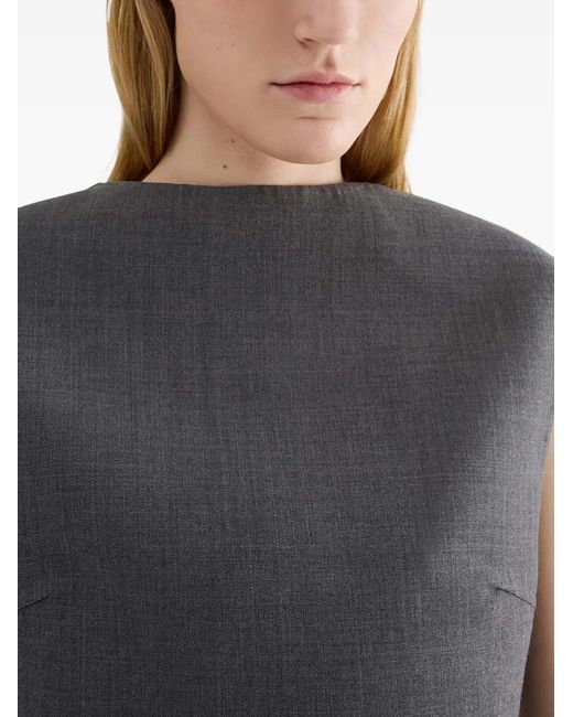 Jil Sander Black Wool Twill Cropped Top