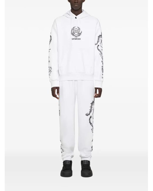 Givenchy White Elasticated Print Trousers