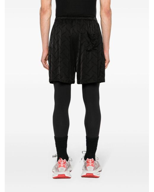 Balenciaga Satijnen Shorts Met Logo-jacquard in het Black voor heren
